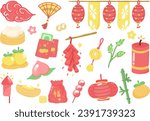 Lunar New Year Chinese New Year Elements Clipart Vector Illustration