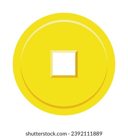 Lunar New Year coin element. Vector illustration.