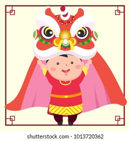 Lunar new year with cute character