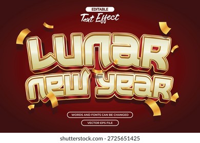 Lunar new year editable text effect with gold text style