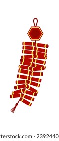 Lunar New Year fireckracker element. Vector illustration.