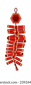 Lunar New Year fireckracker element. Vector illustration.