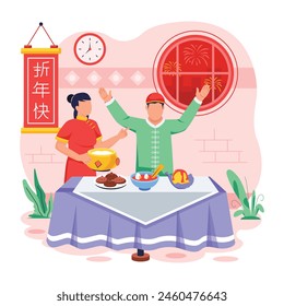 Lunar New Year Flat Illustrations