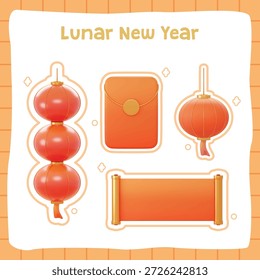 Linterna del Año Nuevo Lunar y Decoración del Sobre