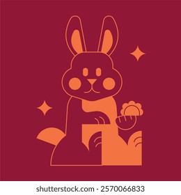 lunar new year rabbit chinese new year bunny easter
cute vector illustration art icon