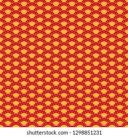 Lunar New Year Seamless Pattern - Red And Gold Pattern Design For Lunar Or Chinese New Year