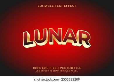 Lunar New Year theme 3D vector editable text effect