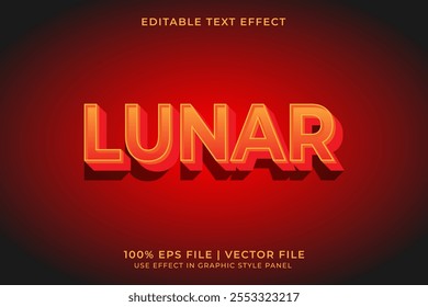 Lunar New Year theme 3D vector editable text effect