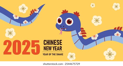 Lunar new year vertical background, banner, social media story template. Happy Chinese new year 2025 greeting card with snake. vector illustration  cover, banner, website, calendar.