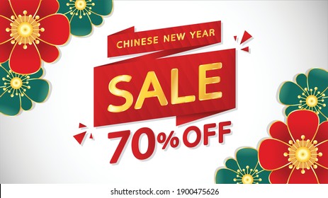 Lunar new year wallpaper. Chinese background vector. Chinese new year sale poster.