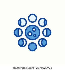 lunar phase blue icon, isolated icon in light background, perfect for website, blog, logo, graphic design, social media, UI, mobile app