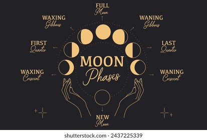 Lunar phase icon vector set