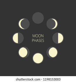 Lunar Phases Round Vector Illustration Moon Stock Vector Royalty Free Lunar Phases Round Vector Illustration Moon Stock Vector Royalty Free
