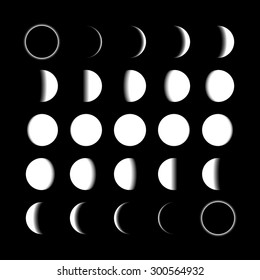 Lunar phases vector illustration