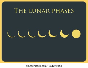 Lunar Phases Vector Illustration Stock Vector (Royalty Free) 761279863