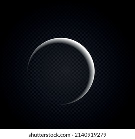 Lunar Realistic Eclipse. Flash And Light Effect For Decorating Space Bodies And Satellites. Graphic Elements For Website, Galaxies And Universes. Space Background. Isometric Vector Illustration