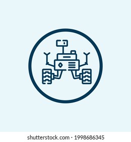 Lunar Robot Thin Line Icon, Robotization Concept, Lunar Rover Sign On White Background, Space Rover Icon In Outline Style For Mobile Concept And Web Design. Vector Graphics.