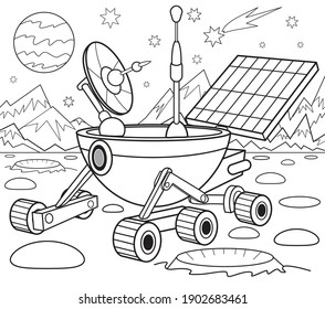 Lunar rover coloring book for children 