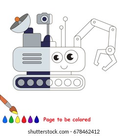 Lunar Rover, the coloring book to educate preschool kids with easy gaming level, the kid educational game to color the colorless half by sample.
