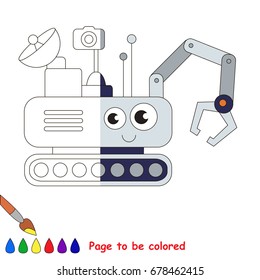 Lunar Rover, the coloring book to educate preschool kids with easy gaming level, the kid educational game to color the colorless half by sample.