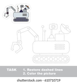 Lunar Rover. Dot to dot educational game for kids.