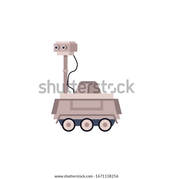 Lunar rover or exploration\
moonwalker space station icon, flat cartoon vector illustration\
isolated on white background. `Cosmic discovery and study of\
universe.