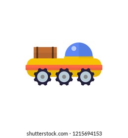 lunar rover flat vector icon