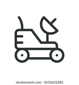 Lunar rover line icon, moon rover vector symbol with editable stroke