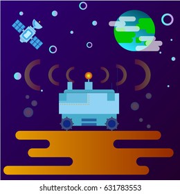 Lunar rover with satellite