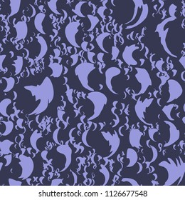 Lunar seamless pattern. Rural moon surface texture. Abstract confetti background.