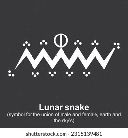 Serpiente lunar (símbolo para la unión de hombres y mujeres, tierra y cielo) - símbolo bereber, símbolo amazigh, significado de símbolos bereberes amazigh norafricanos, vector