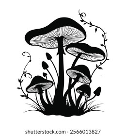  The Lunar Toadstool Tale, The Mushroom Silhouette Chronicles.