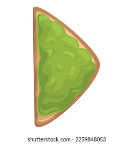 Lunch avocado toast icon cartoon vector. Slice meal. Cereal piece