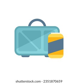 Mittagsbeutel Symbol flach Vektorgrafik. Gesundes Essen. Snack-Mittagessen einzeln