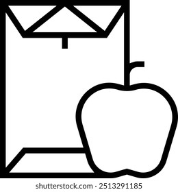 lunch bag icon. Thin linear style design isolated on white background
