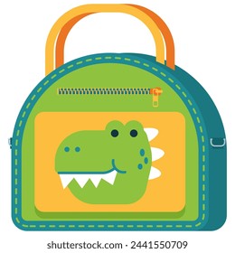 Lunch bag for kids vector cartoon illustration isolated on a white background.