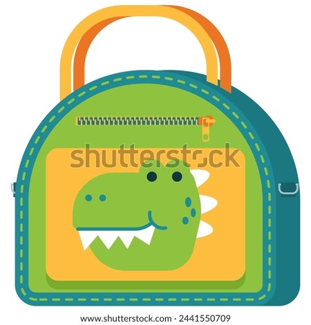 Lunch bag for kids vector cartoon illustration isolated on a white background.