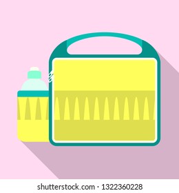 Lunch bag lime icon. Flat illustration of lunch bag lime vector icon for web design