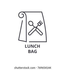 Lunch Bag Line Icon, Outline Sign, Linear Symbol, Vector, Flat Illustration