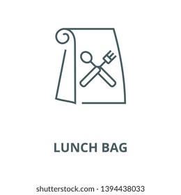 Lunch Bag Vector Line Icon, Linear Concept, Outline Sign, Symbol