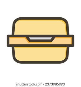 Lunch Bag Vector Thick Line Filled Colors Icon For Personal And Commercial Use.
