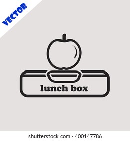 Lunch box with apple icon.
