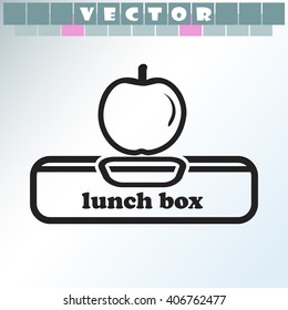 Lunch box with apple icon.