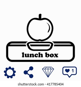 Lunch box with apple icon.