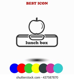 Lunch box with apple icon. 