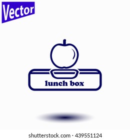 Lunch box with apple icon.