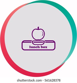 Lunch box with apple  icon. Vector design.