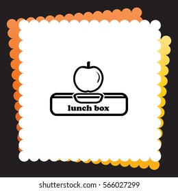Lunch box with apple  icon. Vector design. 
