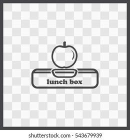Lunch box with apple vector icon. Isolated illustration. Business picture.