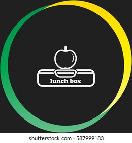 Lunch box with apple vector  icon